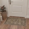GENIMO Floral Washable Runner Rug 2’6”x8’, Non-Slip Long Hallway Carpet for Entryway, Kitchen, Indoor Floor Use, Vintage Boho Soft Thin Rug Décor, Beige/Navy(Dark Brown)