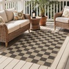 GENIMO Indoor Outdoor Area Rug 8’x10′, Checkered Easy Jute Rug Machine Washable, Easy-Cleaning, Non Slip Plaid Outdoor Carpet for Patio, Living Room, Backyard, Porch, Deck, Balcony(Checkerboard)