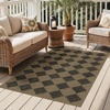 GENIMO Indoor Outdoor Area Rug 8’x10′, Checkered Easy Jute Rug Machine Washable, Easy-Cleaning, Non Slip Plaid Outdoor Carpet for Patio, Living Room, Backyard, Porch, Deck, Balcony(Diamond Brown)