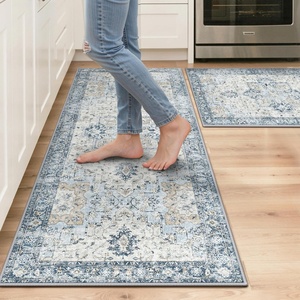 GENIMO Kitchen Rugs Non Slip Washable, Kitchen Mats for Floor, Cushioned Standing Mat, Kitchen Runner Rug Floor Mat for Kitchen Decor, Laundry, Sink, Entryway, Home, 24″x36″, Blue(Blue)