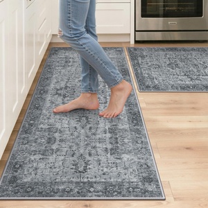 GENIMO Kitchen Rugs Non Slip Washable, Kitchen Mats for Floor, Cushioned Standing Mat, Kitchen Runner Rug Floor Mat for Kitchen Decor, Laundry, Sink, Entryway, Home, 24″x36″, Blue(Vintage Grey)