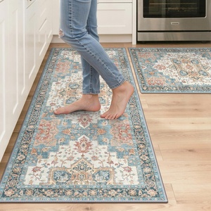GENIMO Kitchen Rugs Non Slip Washable, Kitchen Mats for Floor, Cushioned Standing Mat, Kitchen Runner Rug Floor Mat for Kitchen Decor, Laundry, Sink, Entryway, Home, 24″x36″, Blue(Blue Salmon)