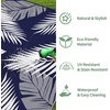 GENIMO Waterproof Outdoor Rug 5′ x 8′ for Patio Decor, Reversible Plastic Straw Area Rugs for Camping Clearance, RV Mat, Large Outside Carpet for Porch, Deck, Picni, Balcony, Garden, Black & Brown(Navyblue & White)
