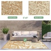 GENIMO Waterproof Outdoor Rug 5′ x 8′ for Patio Decor, Reversible Plastic Straw Area Rugs for Camping Clearance, RV Mat, Large Outside Carpet for Porch, Deck, Picni, Balcony, Garden, Black & Brown(Light Brown & Beige)