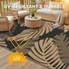 GENIMO Waterproof Outdoor Rug 5′ x 8′ for Patio Decor, Reversible Plastic Straw Area Rugs for Camping Clearance, RV Mat, Large Outside Carpet for Porch, Deck, Picni, Balcony, Garden, Black & Brown(Black & Light Brown)