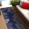 GENIMO Waterproof Outdoor Rug 5′ x 8′ for Patio Decor, Reversible Plastic Straw Area Rugs for Camping Clearance, RV Mat, Large Outside Carpet for Porch, Deck, Picni, Balcony, Garden, Black & Brown(Blue & Grey)