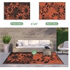 GENIMO Waterproof Outdoor Rug 5′ x 8′ for Patio Decor, Reversible Plastic Straw Area Rugs for Camping Clearance, RV Mat, Large Outside Carpet for Porch, Deck, Picni, Balcony, Garden, Black & Brown(C.black & Orange)