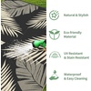 GENIMO Waterproof Outdoor Rug 5′ x 8′ for Patio Decor, Reversible Plastic Straw Area Rugs for Camping Clearance, RV Mat, Large Outside Carpet for Porch, Deck, Picni, Balcony, Garden, Black & Brown(Black & Beige)