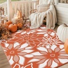 GENIMO Waterproof Outdoor Rug 5′ x 8′ for Patio Decor, Reversible Plastic Straw Area Rugs for Camping Clearance, RV Mat, Large Outside Carpet for Porch, Deck, Picni, Balcony, Garden, Black & Brown(C.orange & White)