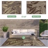GENIMO Waterproof Outdoor Rug 5′ x 8′ for Patio Decor, Reversible Plastic Straw Area Rugs for Camping Clearance, RV Mat, Large Outside Carpet for Porch, Deck, Picni, Balcony, Garden, Black & Brown(Dark Coffee & Beige)