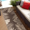 GENIMO Waterproof Outdoor Rug 5′ x 8′ for Patio Decor, Reversible Plastic Straw Area Rugs for Camping Clearance, RV Mat, Large Outside Carpet for Porch, Deck, Picni, Balcony, Garden, Black & Brown(Coffee & Beige)