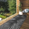 GENIMO Waterproof Outdoor Rug 5′ x 8′ for Patio Decor, Reversible Plastic Straw Area Rugs for Camping Clearance, RV Mat, Large Outside Carpet for Porch, Deck, Picni, Balcony, Garden, Black & Brown(Black & Grey)