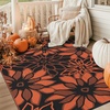 GENIMO Waterproof Outdoor Rug 5′ x 8′ for Patio Decor, Reversible Plastic Straw Area Rugs for Camping Clearance, RV Mat, Large Outside Carpet for Porch, Deck, Picni, Balcony, Garden, Black & Brown(C.black & Orange)