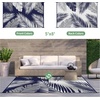 GENIMO Waterproof Outdoor Rug 5′ x 8′ for Patio Decor, Reversible Plastic Straw Area Rugs for Camping Clearance, RV Mat, Large Outside Carpet for Porch, Deck, Picni, Balcony, Garden, Black & Brown(Navy Blue & White)
