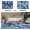 GENIMO Waterproof Outdoor Rug 5′ x 8′ for Patio Decor, Reversible Plastic Straw Area Rugs for Camping Clearance, RV Mat, Large Outside Carpet for Porch, Deck, Picni, Balcony, Garden, Black & Brown(Navy Blue & Bright Blue)