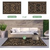 GENIMO Waterproof Outdoor Rug 5′ x 8′ for Patio Decor, Reversible Plastic Straw Area Rugs for Camping Clearance, RV Mat, Large Outside Carpet for Porch, Deck, Picni, Balcony, Garden, Black & Brown(Jet Black & Brown)