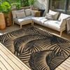 GENIMO Waterproof Outdoor Rug 5′ x 8′ for Patio Decor, Reversible Plastic Straw Area Rugs for Camping Clearance, RV Mat, Large Outside Carpet for Porch, Deck, Picni, Balcony, Garden, Black & Brown(Pitch Black & Brown)