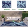 GENIMO Waterproof Outdoor Rug 5′ x 8′ for Patio Decor, Reversible Plastic Straw Area Rugs for Camping Clearance, RV Mat, Large Outside Carpet for Porch, Deck, Picni, Balcony, Garden, Black & Brown(Navy Blue & Baby Blue | Waterproof)