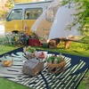 GENIMO Waterproof Outdoor Rug 5′ x 8′ for Patio Decor, Reversible Plastic Straw Area Rugs for Camping Clearance, RV Mat, Large Outside Carpet for Porch, Deck, Picni, Balcony, Garden, Black & Brown(Blue & Green)