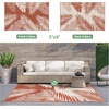 GENIMO Waterproof Outdoor Rug 5′ x 8′ for Patio Decor, Reversible Plastic Straw Area Rugs for Camping Clearance, RV Mat, Large Outside Carpet for Porch, Deck, Picni, Balcony, Garden, Black & Brown(Brick & Red)