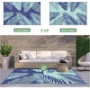 GENIMO Waterproof Outdoor Rug 5′ x 8′ for Patio Decor, Reversible Plastic Straw Area Rugs for Camping Clearance, RV Mat, Large Outside Carpet for Porch, Deck, Picni, Balcony, Garden, Black & Brown(Royalblue & Bluegreen)