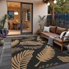 GENIMO Waterproof Outdoor Rug 5′ x 8′ for Patio Decor, Reversible Plastic Straw Area Rugs for Camping Clearance, RV Mat, Large Outside Carpet for Porch, Deck, Picni, Balcony, Garden, Black & Brown(Matte Black & Warm Brown)