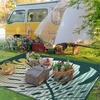 GENIMO Waterproof Outdoor Rug 5′ x 8′ for Patio Decor, Reversible Plastic Straw Area Rugs for Camping Clearance, RV Mat, Large Outside Carpet for Porch, Deck, Picni, Balcony, Garden, Black & Brown(Yellow & Green)