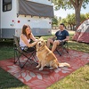 GENIMO Waterproof Outdoor Rug 5′ x 8′ for Patio Decor, Reversible Plastic Straw Area Rugs for Camping Clearance, RV Mat, Large Outside Carpet for Porch, Deck, Picni, Balcony, Garden, Black & Brown(Red & Grey)