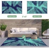 GENIMO Waterproof Outdoor Rug 5′ x 8′ for Patio Decor, Reversible Plastic Straw Area Rugs for Camping Clearance, RV Mat, Large Outside Carpet for Porch, Deck, Picni, Balcony, Garden, Black & Brown(Navyblue & Jadegreen)