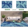 GENIMO Waterproof Outdoor Rug 5′ x 8′ for Patio Decor, Reversible Plastic Straw Area Rugs for Camping Clearance, RV Mat, Large Outside Carpet for Porch, Deck, Picni, Balcony, Garden, Black & Brown(Royal Blue & Blue Green)