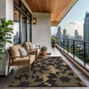 GENIMO Waterproof Outdoor Rug 5′ x 8′ for Patio Decor, Reversible Plastic Straw Area Rugs for Camping Clearance, RV Mat, Large Outside Carpet for Porch, Deck, Picni, Balcony, Garden, Black & Brown(Charcoal Black & Brown)