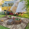 GENIMO Waterproof Outdoor Rug 5′ x 8′ for Patio Decor, Reversible Plastic Straw Area Rugs for Camping Clearance, RV Mat, Large Outside Carpet for Porch, Deck, Picni, Balcony, Garden, Black & Brown(Mottled Coffee Beige)