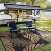 GENIMO Waterproof Outdoor Rug 5′ x 8′ for Patio Decor, Reversible Plastic Straw Area Rugs for Camping Clearance, RV Mat, Large Outside Carpet for Porch, Deck, Picni, Balcony, Garden, Black & Brown(Black & Light Brown)