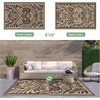 GENIMO Waterproof Outdoor Rug 5′ x 8′ for Patio Decor, Reversible Plastic Straw Area Rugs for Camping Clearance, RV Mat, Large Outside Carpet for Porch, Deck, Picni, Balcony, Garden, Black & Brown(Khaki Coffee & Beige)