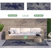 GENIMO Waterproof Outdoor Rug 5′ x 8′ for Patio Decor, Reversible Plastic Straw Area Rugs for Camping Clearance, RV Mat, Large Outside Carpet for Porch, Deck, Picni, Balcony, Garden, Black & Brown(Blue & Grey)