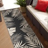 GENIMO Waterproof Outdoor Rug 5′ x 8′ for Patio Decor, Reversible Plastic Straw Area Rugs for Camping Clearance, RV Mat, Large Outside Carpet for Porch, Deck, Picni, Balcony, Garden, Black & Brown(Black & Beige)