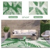 GENIMO Waterproof Outdoor Rug 5′ x 8′ for Patio Decor, Reversible Plastic Straw Area Rugs for Camping Clearance, RV Mat, Large Outside Carpet for Porch, Deck, Picni, Balcony, Garden, Black & Brown(Darkgreen & White)