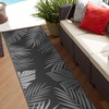 GENIMO Waterproof Outdoor Rug 5′ x 8′ for Patio Decor, Reversible Plastic Straw Area Rugs for Camping Clearance, RV Mat, Large Outside Carpet for Porch, Deck, Picni, Balcony, Garden, Black & Brown(Black & Grey)
