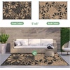 GENIMO Waterproof Outdoor Rug 5′ x 8′ for Patio Decor, Reversible Plastic Straw Area Rugs for Camping Clearance, RV Mat, Large Outside Carpet for Porch, Deck, Picni, Balcony, Garden, Black & Brown(Natural Black & Brown)