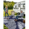 GENIMO Waterproof Outdoor Rug 5′ x 8′ for Patio Decor, Reversible Plastic Straw Area Rugs for Camping Clearance, RV Mat, Large Outside Carpet for Porch, Deck, Picni, Balcony, Garden, Black & Brown(Navy Blue & White)