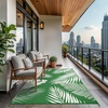 GENIMO Waterproof Outdoor Rug 5′ x 8′ for Patio Decor, Reversible Plastic Straw Area Rugs for Camping Clearance, RV Mat, Large Outside Carpet for Porch, Deck, Picni, Balcony, Garden, Black & Brown(Dark & Green)