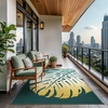GENIMO Waterproof Outdoor Rug 5′ x 8′ for Patio Decor, Reversible Plastic Straw Area Rugs for Camping Clearance, RV Mat, Large Outside Carpet for Porch, Deck, Picni, Balcony, Garden, Black & Brown(Yellow & Green)