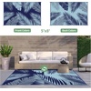 GENIMO Waterproof Outdoor Rug 5′ x 8′ for Patio Decor, Reversible Plastic Straw Area Rugs for Camping Clearance, RV Mat, Large Outside Carpet for Porch, Deck, Picni, Balcony, Garden, Black & Brown(Navy Blue & Light Blue)