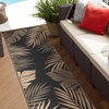 GENIMO Waterproof Outdoor Rug 5′ x 8′ for Patio Decor, Reversible Plastic Straw Area Rugs for Camping Clearance, RV Mat, Large Outside Carpet for Porch, Deck, Picni, Balcony, Garden, Black & Brown(Black & Brown)