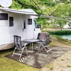 GENIMO Waterproof Outdoor Rug 5′ x 8′ for Patio Decor, Reversible Plastic Straw Area Rugs for Camping Clearance, RV Mat, Large Outside Carpet for Porch, Deck, Picni, Balcony, Garden, Black & Brown(Mottled Coffee Beige)