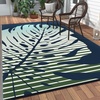 GENIMO Waterproof Outdoor Rug 5′ x 8′ for Patio Decor, Reversible Plastic Straw Area Rugs for Camping Clearance, RV Mat, Large Outside Carpet for Porch, Deck, Picni, Balcony, Garden, Black & Brown(Blue & Green)