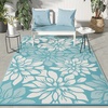 GENIMO Waterproof Outdoor Rug 5′ x 8′ for Patio Decor, Reversible Plastic Straw Area Rugs for Camping Clearance, RV Mat, Large Outside Carpet for Porch, Deck, Picni, Balcony, Garden, Black & Brown(Blue & Beige)
