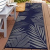 GENIMO Waterproof Outdoor Rug 5′ x 8′ for Patio Decor, Reversible Plastic Straw Area Rugs for Camping Clearance, RV Mat, Large Outside Carpet for Porch, Deck, Picni, Balcony, Garden, Black & Brown(Blue & Grey)