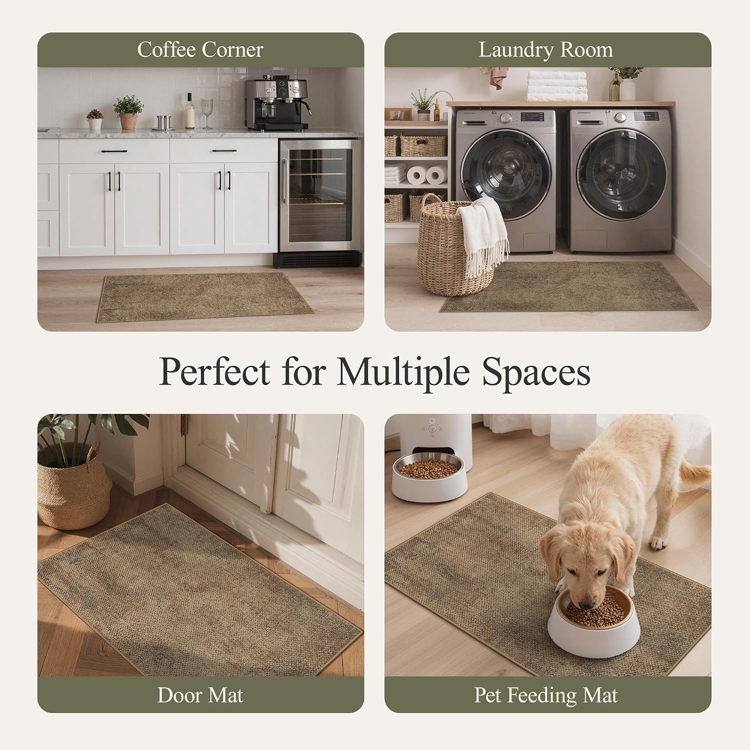image:imageGENIMO Anti Fatigue Kitchen Mats for Floor 2PCS Cushioned Standing Mats 173x47amp173x30 Light Taupe Brown vintage boho rug set waterproof nonslip easyclean for home laundry sink farmhouseJute