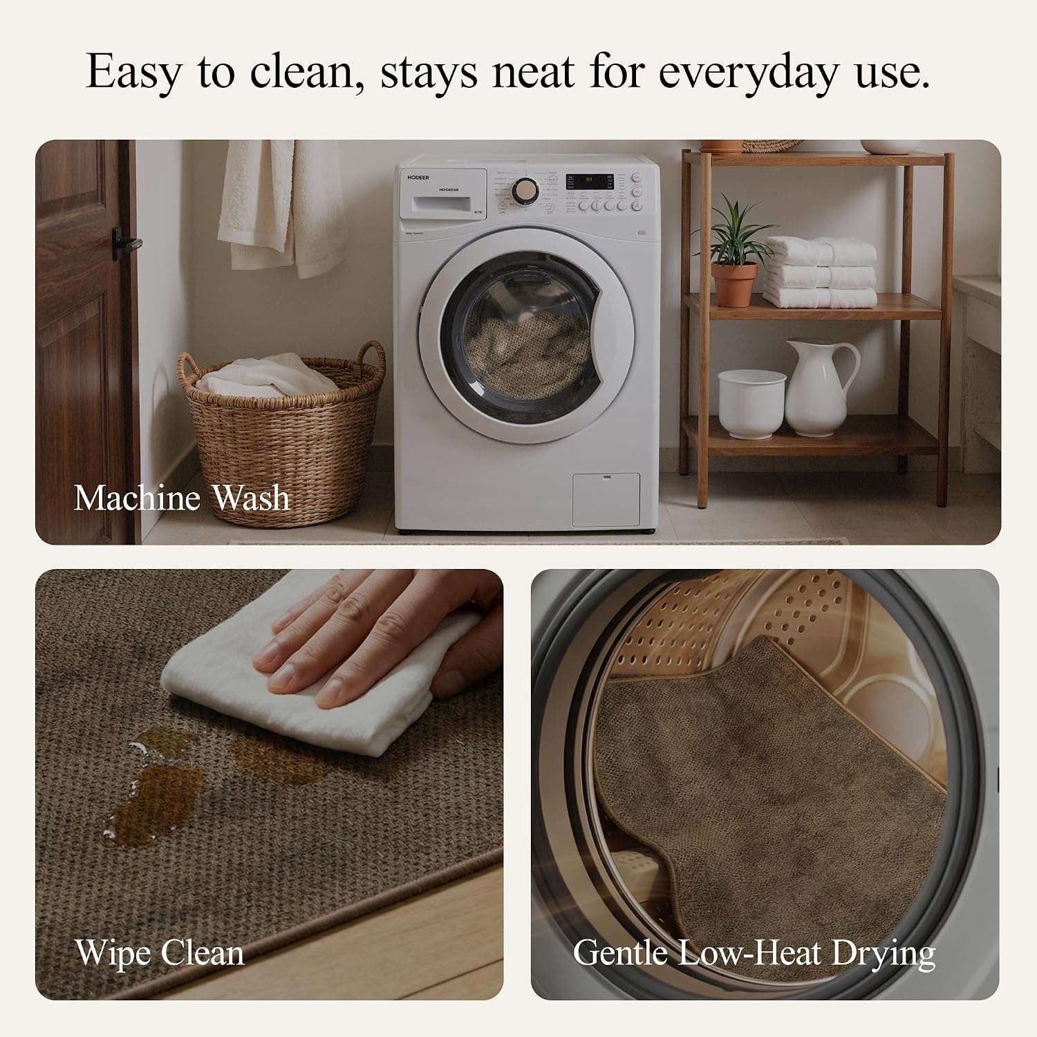 image:imageGENIMO Anti Fatigue Kitchen Mats for Floor 2PCS Cushioned Standing Mats 173x47amp173x30 Light Taupe Brown vintage boho rug set waterproof nonslip easyclean for home laundry sink farmhouseJute
